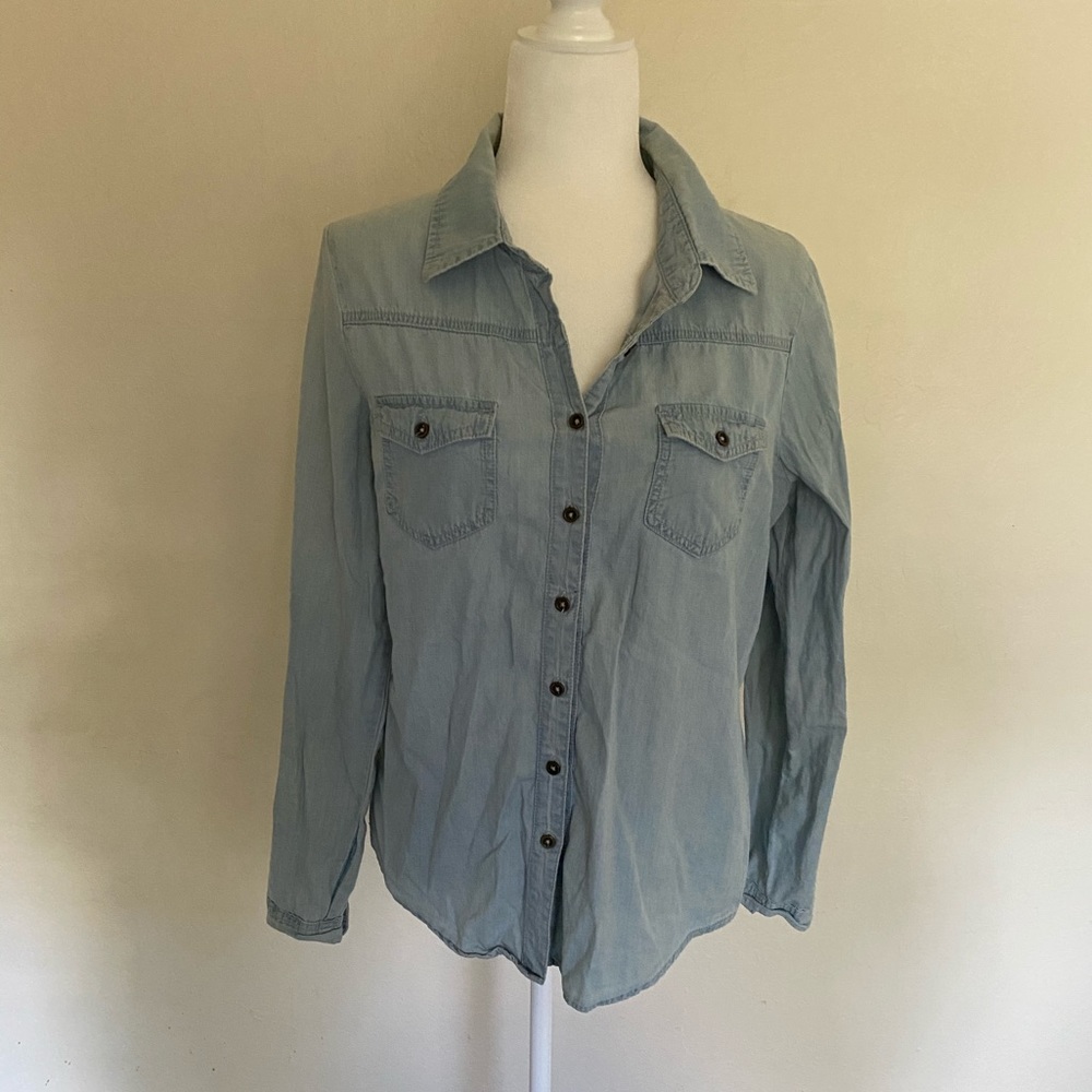 Light wash Denim Button Up